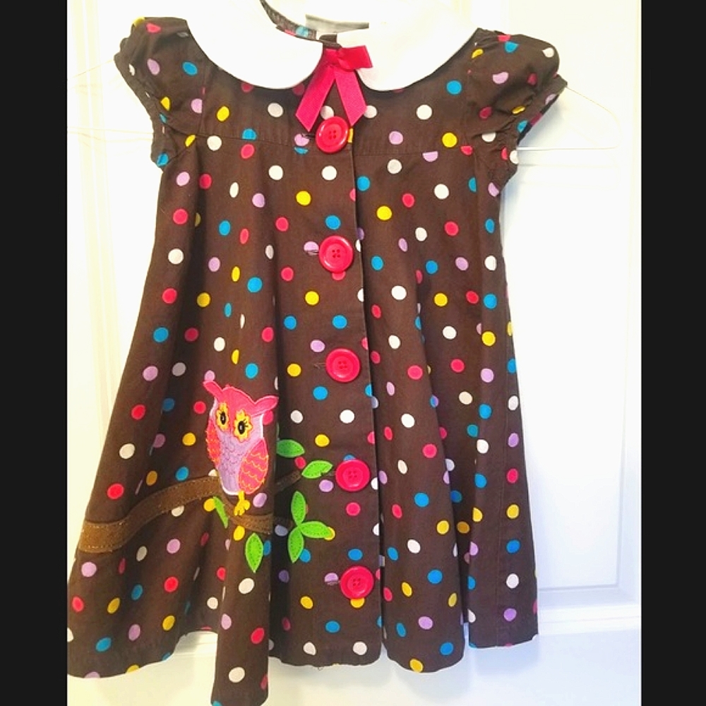 Bonnie Jean Brown Owl Dress 3T